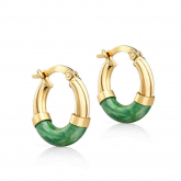 Boucles d'oreilles Cr�oles et Email vert - Autre version