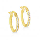 Boucles d'oreilles Cr�oles Fines avec Oxyde de Zirconium - Autre version