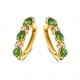 Boucles d'oreilles Créoles Saphir Teal et Diamants - Pour compl&eacute;ter