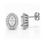 Boucles d'oreilles Diamant ovale de Synth�se - Autre version