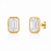 Boucles d'oreilles Diamants de Laboratoire Taille Emeraude - Pour compl&eacute;ter