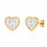 Boucles d'oreilles Diamants de Laboratoire Taille Coeur - Pour compl&eacute;ter