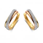 Boucles d'oreilles diamants 3 ors  - Pour complter