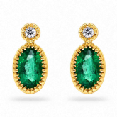 Boucles d'oreilles Emeraude et Diamants - Pour compl&eacute;ter