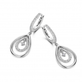 Boucles d'oreilles en argent avec coeur serties d'oxydes- Naiomy