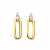 Boucles d'oreilles en argent plaqu or jaune serties d-Oxydes- Naiomy