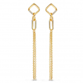 Boucles d'oreilles en argent plaqu or serties d'Oxydes - Naiomy