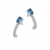 Boucles d'oreilles en argent serties de zirconium Naiomy Silver
