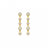Boucles d'oreilles longues en argent plaqu or jaune avec Naiomy en CZ