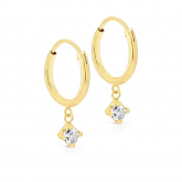 Boucles d'oreilles Pendantes Cr�oles et Oxyde de Zirconium - Autre version