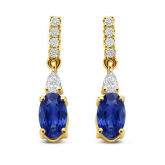 Boucles d'oreilles pendantes Saphirs et Diamants - Autre version