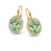 Boucles d'oreilles prasiolite et diamants - One More