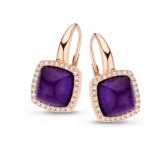  Boucles d'oreilles quartz et sugilite sur nacre et diamants One More