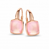 Boucles d'oreilles Quartz rose sur nacre One More