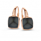 Boucles d'oreilles Quartz sur Obsidienne Arc en Ciel - One More