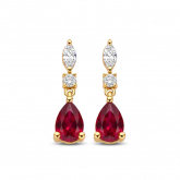 Boucles d'oreilles Rubis et Diamants - Autre version