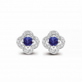 Boucles d'oreilles saphir bleu et diamants One More