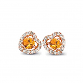 Boucles d'oreilles saphir orange et diamants One More