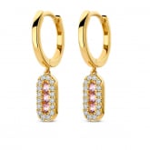 Boucles d'oreilles saphir rose et diamants - Pour complter