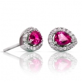 Boucles d'oreilles saphir rose et diamants One More