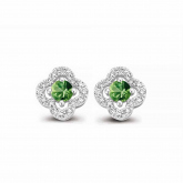 Boucles d'oreilles saphir vert et diamants One More