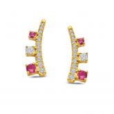 Boucles d'oreilles saphirs et diamants - Autre version