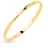 Bracelet demi jonc plat massif or jaune 9 carats 4mm