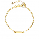 Bracelet en argent plaqu or jaune avec 3 plaques - Naiomy - Pour complter