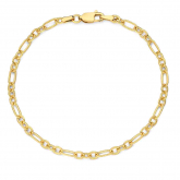 Bracelet en argent plaqu or jaune avec maillons nervurs - Naiomy - Pour complter