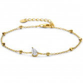 Bracelet en argent plaqué or jaune et oxydes - Naiomy - Pour compl&eacute;ter
