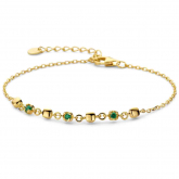 Bracelet en argent plaqué or jaune et oxydes verts - Naiomy - Pour compl&eacute;ter