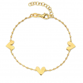 Bracelet en argent plaqu or motif coeur - Naiomy - Pour complter