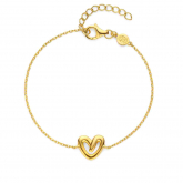 Bracelet en argent plaqu or motif coeur - Naiomy - Pour complter