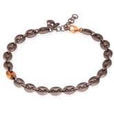 bracelet Homme Mano J homme Grain de Caf - titane et or 9 kt - diamant noir