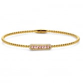 Bracelet jonc saphir rose et diamants - Pour complter