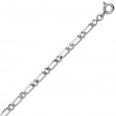 Chaine en or blanc 9 carats maille Alterne ultra-plate 2.5mm - Autre version