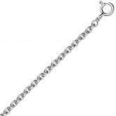Chane en or blanc maille forat ronde