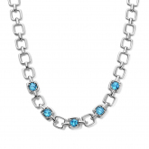 Collier Argent avec pierre bleue - Naiomy