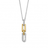 Chane et pendentif Argent bicolore serti de zirconium Naiomy