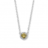 Chane et pendentif Argent pierre verte claire serti de Zirconium - Naiomy