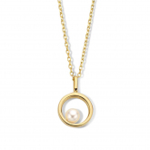 Chane et pendentif Argent plaqu or avec perle - Naiomy