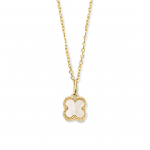 Chane et pendentif Argent plaqu or motif fleur avec nacre- Naiomy
