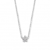 Chane et pendentif Argent serti de Zirconium motif fleur - Naiomy