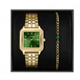 Coffret de Montre Cluse Gracieuse Watch Steel Forest Green & Malachite Bracelet, Gold Colour  - Autre version