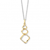 Collier Argent avec maillons de forme carre serti de zirconium - Naiomy