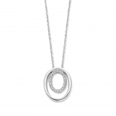 Collier Argent avec motifs ovales serti de zirconium - Naiomy