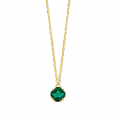Collier Argent avec pendentif pierre verte- Naiomy