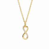  Collier argent jaune plaqu or + pendentif signe de l'infini + CZ 40+5cm Naiomy