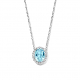 Collier Argent oxyde bleu et blanc - Naiomy