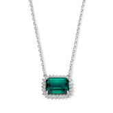 Collier Argent oxyde de zirconium vert et blancs - Naiomy